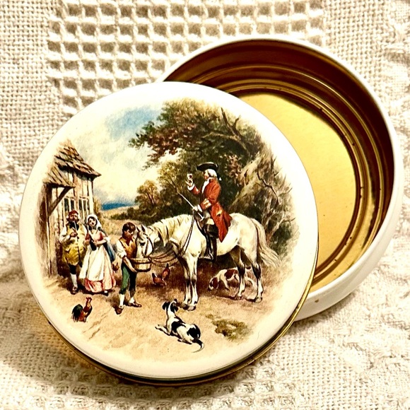 Vtg RILEY'S TOFFEE TIN Container Limited Edition COLONIAL SCENE ENGLAND Rare - Picture 1 of 12
